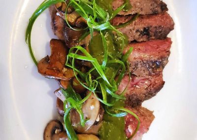 Steak and mushrooms image