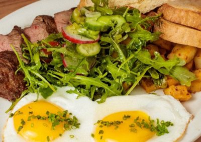 Steak and eggs for breakfast image